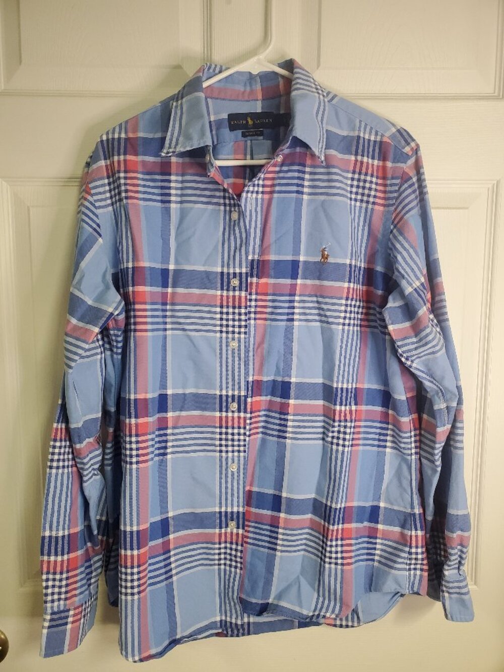 Polo Ralph Lauren Men's L Classic Fit Long Sleeve Botton Down Plaid Shirt